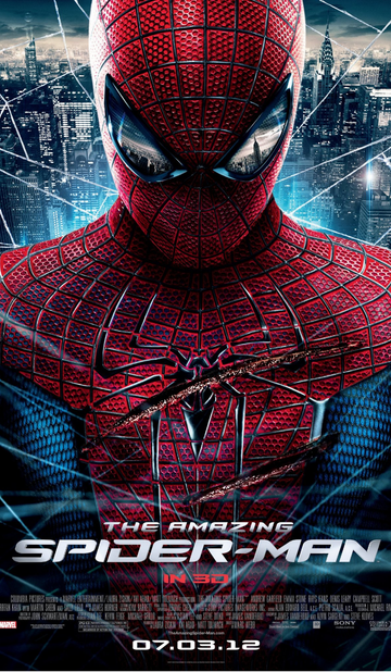 The Amazing Spider Man movie poster featuring Andrew Garfield as Spider Man